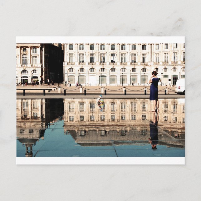 Wasserspiegel in Bordeaux Postkarte (Vorderseite)