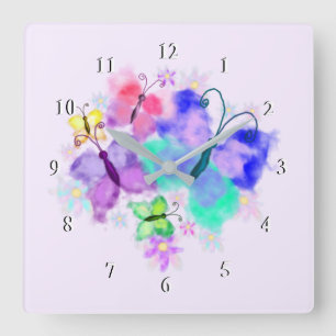 Wasserspiegel Schmetterlinge Wall Clock - Neuer Fr Quadratische Wanduhr