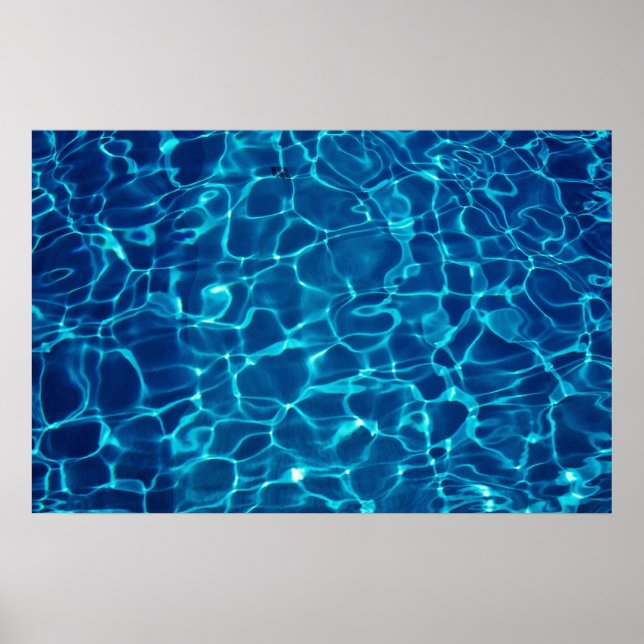 Wasserspiegelung im Schwimmbad, abstrakt Poster (Vorne)