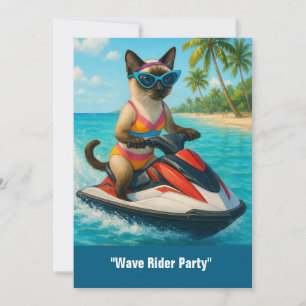 Wassersport mit Jet Ski im Meer für Katzenliebhabe Einladung