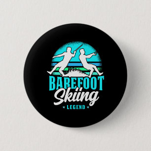 Wassersport Skifahrer im Retro-Stil, Refoot Ski-Le Button