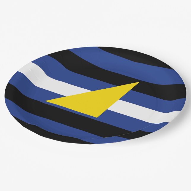 Wassersportflagge Pappteller (Schrägansicht)