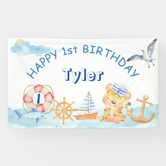 Wassersportler mit Nautiker und Pastellfarbe Banner (Horizontal)