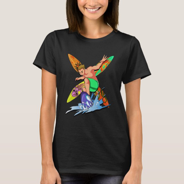 Wassersportsurf Surfboard Wellen Surfbrett Surfboa T-Shirt (Vorderseite)