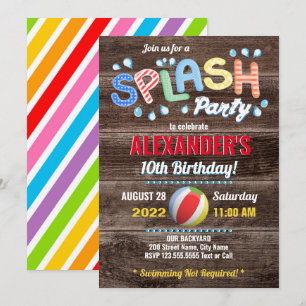 Wasserspritzer Kinder Sommerparty Einladung