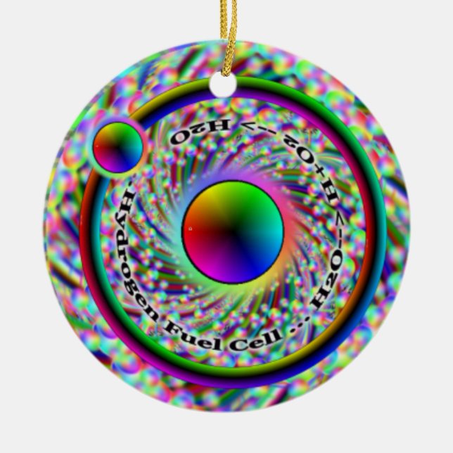Wasserstoff-Brennstoffzelle u. Friedensgewundene Keramik Ornament (Vorne)