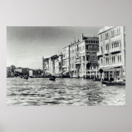 Wasserstraße Venedig Italien Gondelbahn Schwarz & Poster