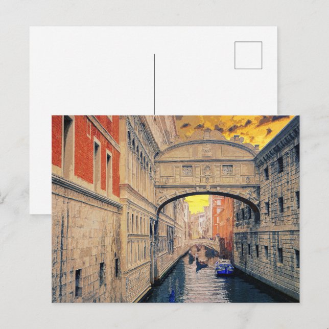 Wasserstraße Venedig Italien Gondola Gebäude #12 Postkarte (Vorne/Hinten)