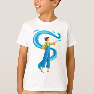 Wasserströmungsstudie – Blaue Wirbel Wissenschaft  T-Shirt