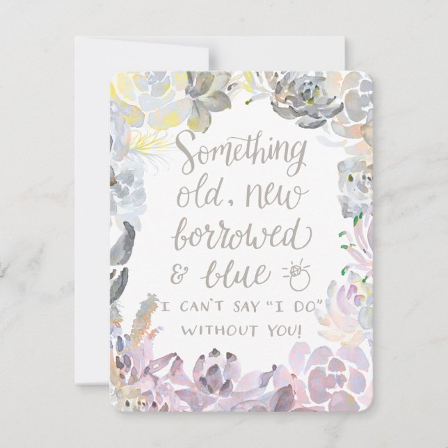Wassersukkulturen | Bridesmaid Card Einladung (Vorderseite)