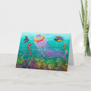 Wasserszene mit Quallen Karte