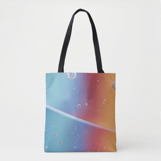 WASSERTROPFEN AUF BLAUEN KUNSTSTOFF TASCHE (Vorderseite)