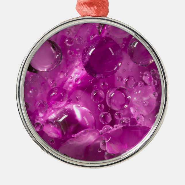 Wassertropfen auf der Blume, Kalifornien Ornament Aus Metall (Vorne)