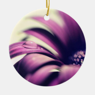 Wassertropfen auf der Lila Gerbera Daisy Keramik Ornament