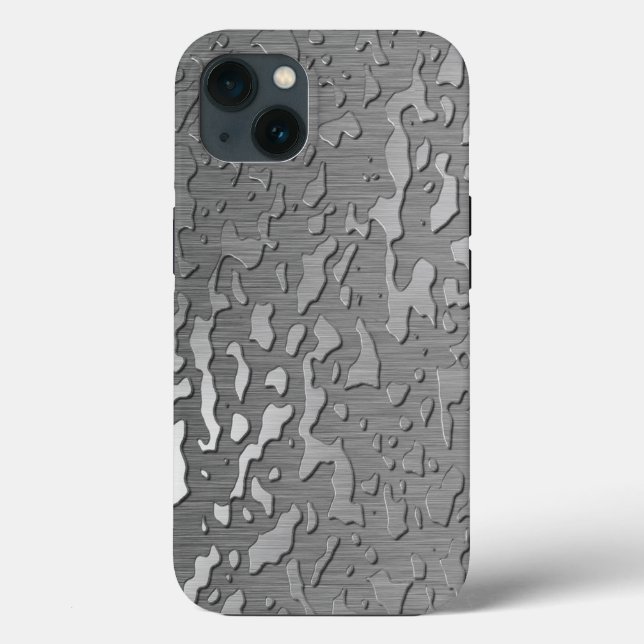 Wassertropfen auf gebürstetem Metall Case-Mate iPhone Hülle (Rückseite)