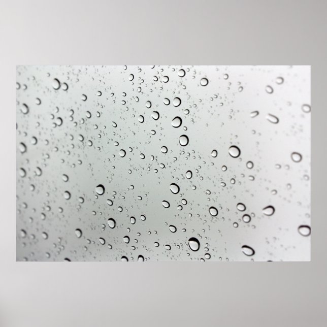 Wassertropfen auf Glas Poster (Vorne)
