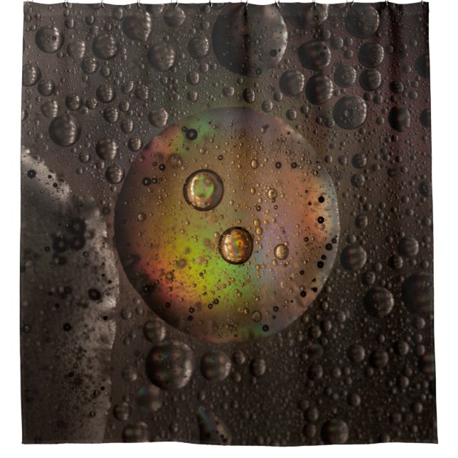 Wassertropfen auf Glasplatte Duschvorhang (Vorderseite)