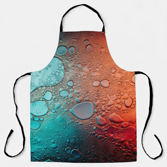 Wassertropfen auf Glasplatte Schürze (Vorderseite)