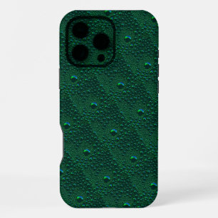 Wassertropfen auf grünem Metall iPhone 16 Pro Max Hülle