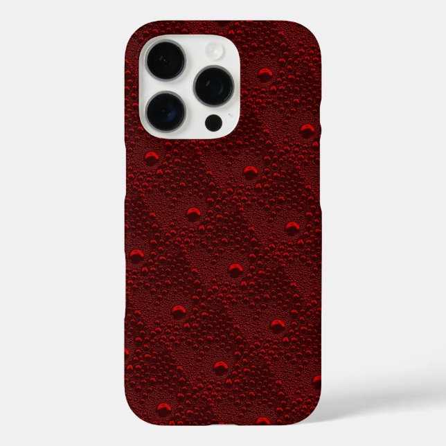 Wassertropfen auf Krimsonmetall iPhone 16 Pro Hülle (Rückseite)