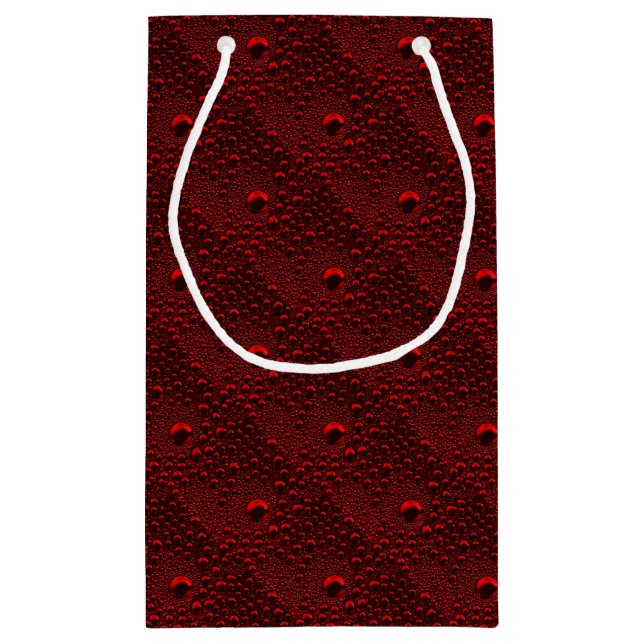 Wassertropfen auf Krimsonmetall Kleine Geschenktüte (Rückseite)