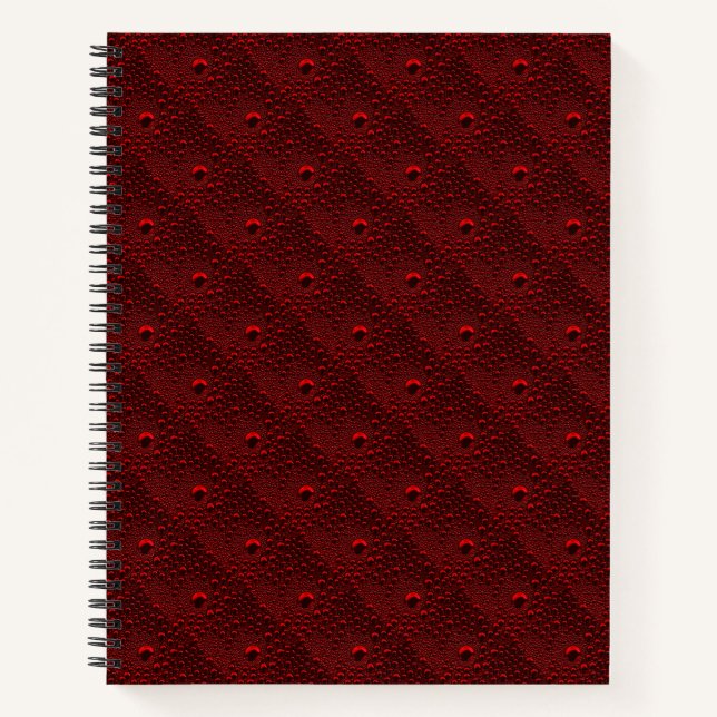 Wassertropfen auf Krimsonmetall Notizbuch (Vorderseite)