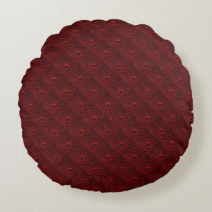 Wassertropfen auf Krimsonmetall Rundes Kissen