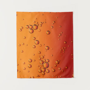 Wassertropfen auf orangefarbener Oberfläche Wandteppich