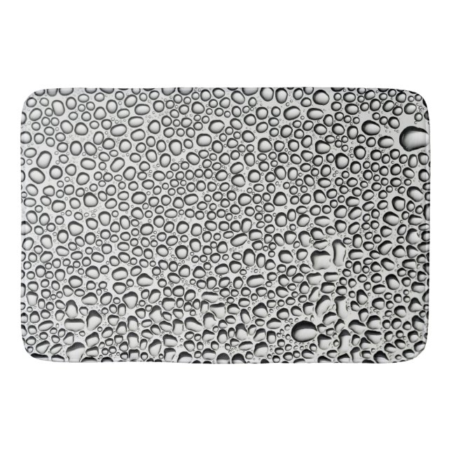 Wassertropfen auf weißem Hintergrund Bath Mat Badematte (Vorderseite)