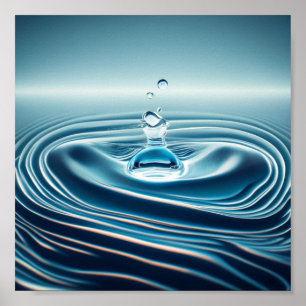 Wassertropfen bei langsamer Bewegung Poster