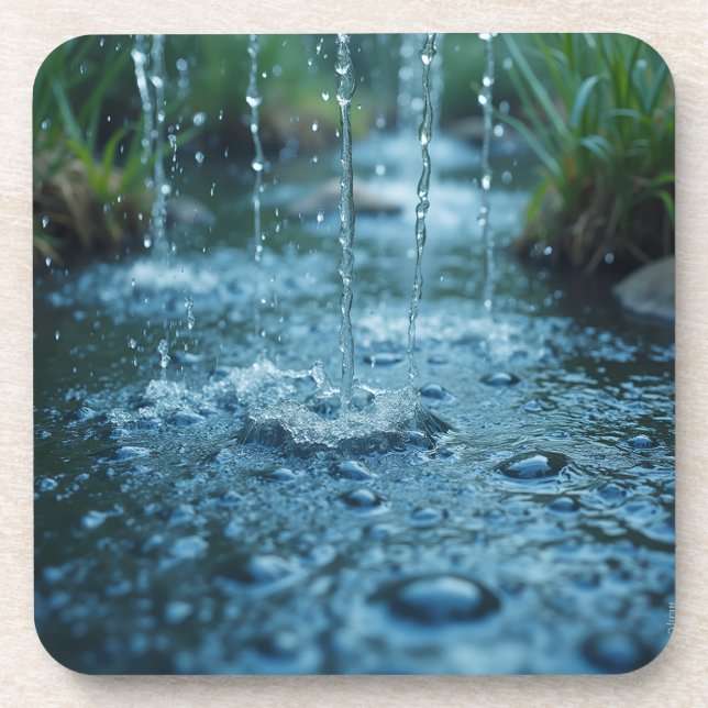 Wassertropfen Getränkeuntersetzer (Vorderseite)