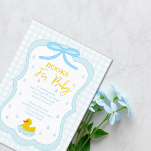 Wassertropfen Gingham-Baby-Shower-Bücher für Baby Begleitkarte