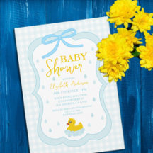 Wassertropfen Gingham-Jungen-Baby-Party