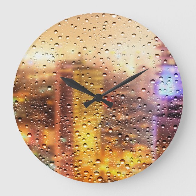Wassertropfen Große Wanduhr (Vorderseite)