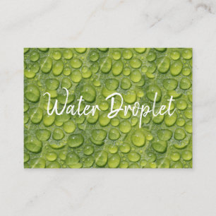Wassertropfen Grüne Blatt Natur Muster Visitenkarte