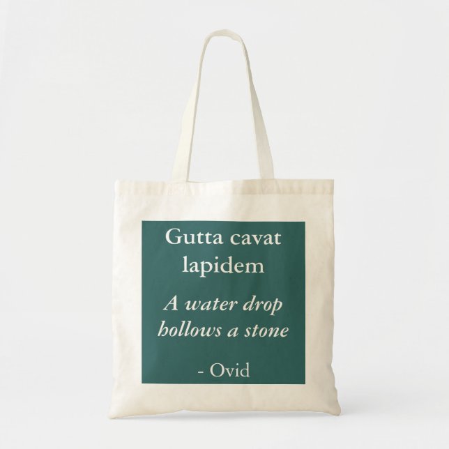 Wassertropfen holt einen Stein - Ovid Zitat Tragetasche (Vorne)