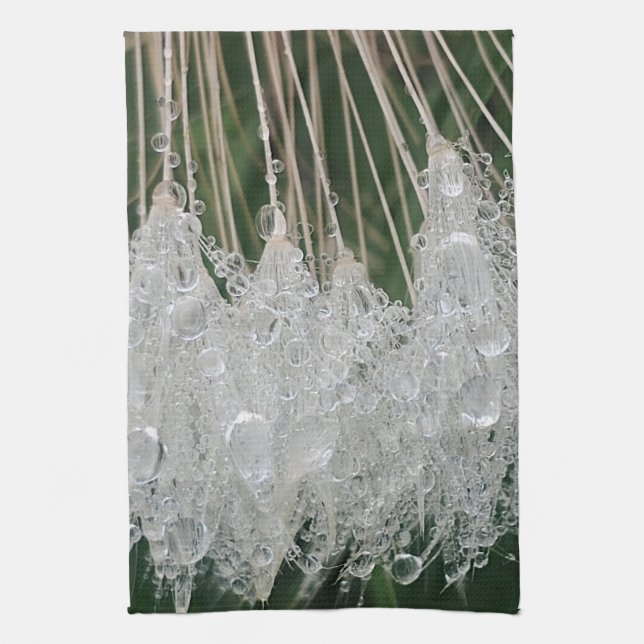 Wassertropfen in Löwenzahn Geschirrtuch (Vertikal)