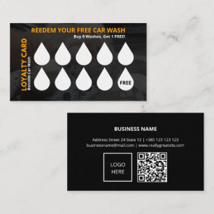 Wassertropfen Kfz-Wash QR Code Treuekarte