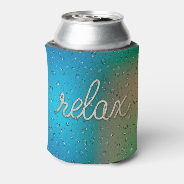 Wassertropfen mit Rope Relax Text kann kühler Dosenkühler (Kanne Rückseite)
