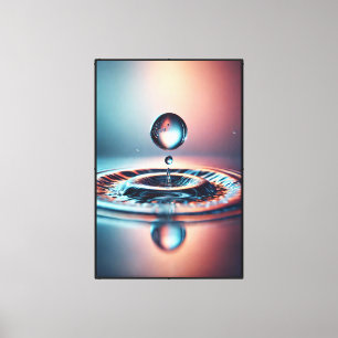 Wassertropfen mit Welleneffekt   Leinwanddruck