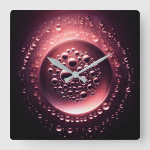 Wassertropfen Quadratische Wanduhr