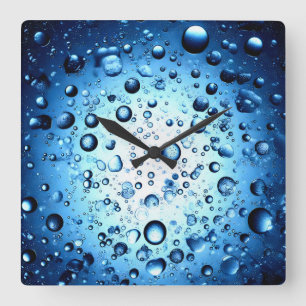 Wassertropfen Quadratische Wanduhr