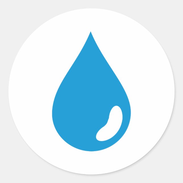 Wassertropfen Runder Aufkleber (Vorderseite)