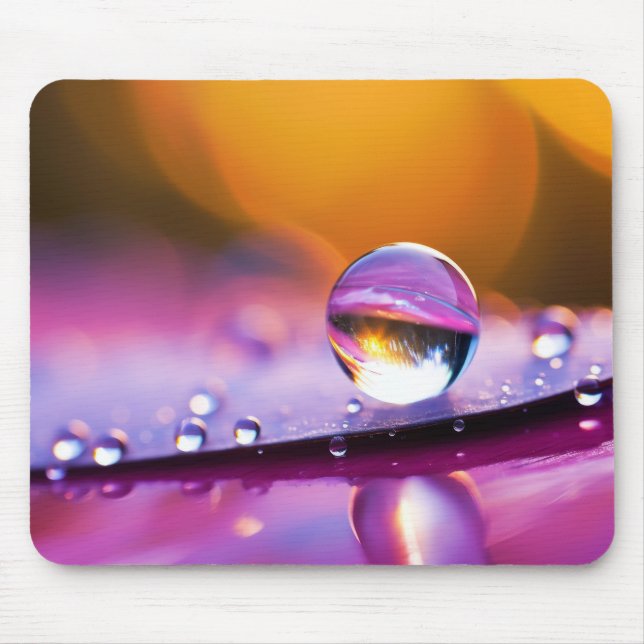 Wassertropfen tauchen Natur Serene Ruhe Mousepad (Vorne)
