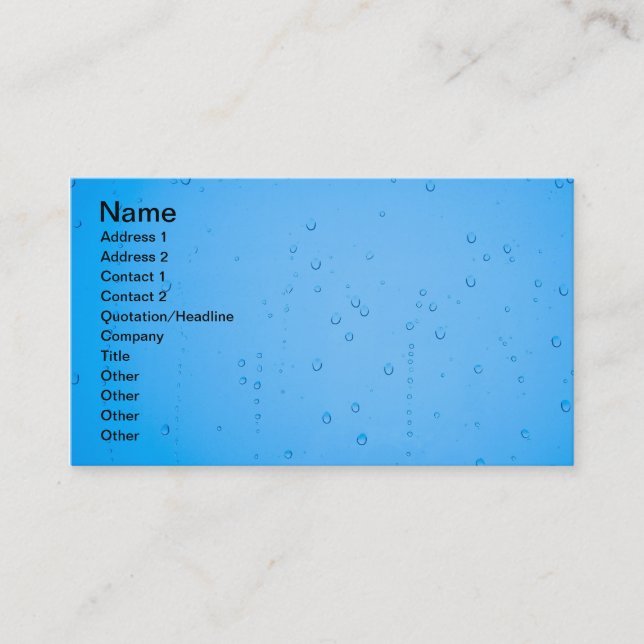 Wassertropfen Visitenkarte (Vorderseite)