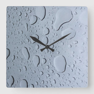 Wassertropfenmuster Graugraue Abstrakte Künstleri Quadratische Wanduhr