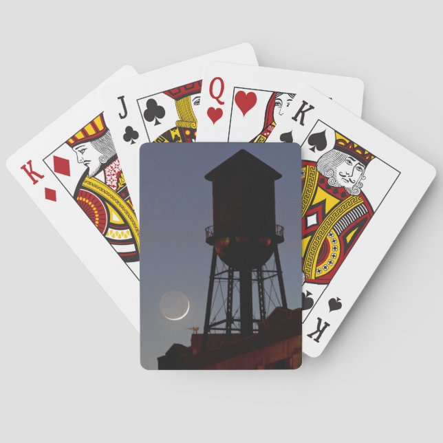 Wasserturm auf dem Dach | Crescent Moon New Jersey Spielkarten (Rückseite)