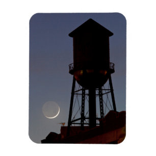 Wasserturm auf dem Dach zunehmender Mond New Jer Magnet