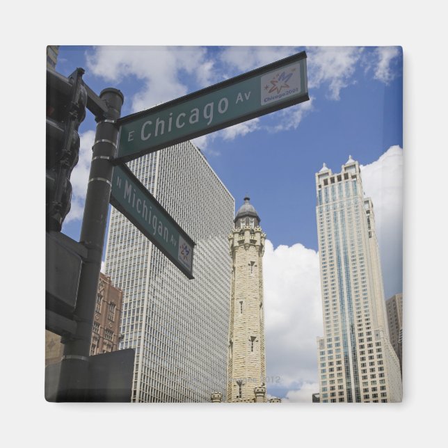 Wasserturm, Chicago, Illinois, USA Magnet (Vorne)