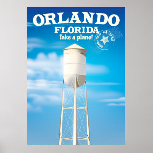 Wasserturm-Reiseprint Orlando, Florida. Poster